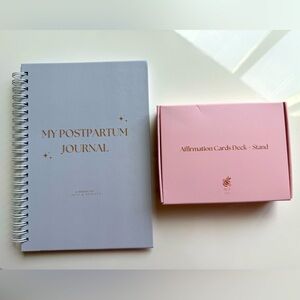 NIB Affirmation Cards with Stand & Postpartum Journal Bundle